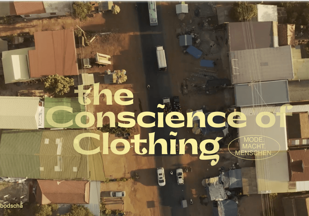 Aufschrift: "The Conscience of Clothing".