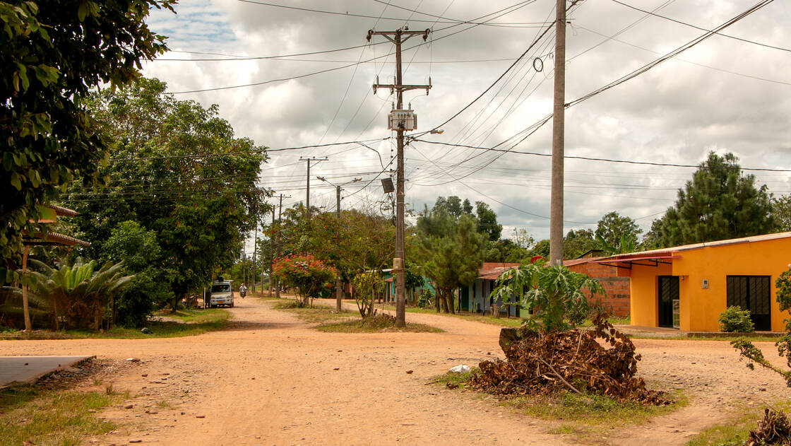 Neglected street in the outskirts of the city