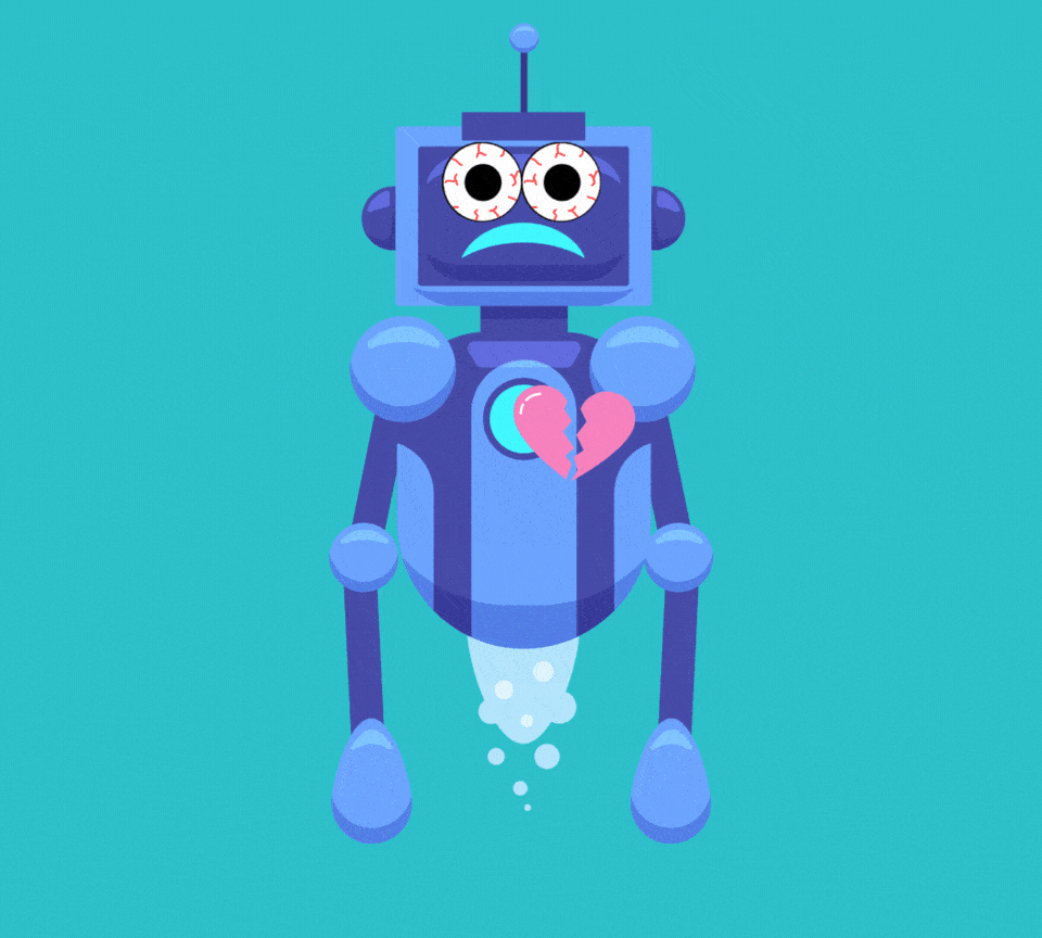A crying robot.