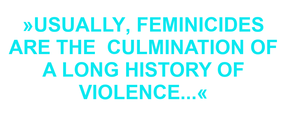 Usually, feminicides are the culmination of a long history of violence..."